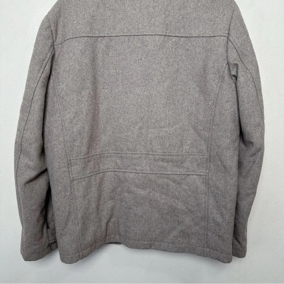 London Fog Mens Small Tan Wool Stand Collar Hip Length Coat Jacket - Picture 13 of 14